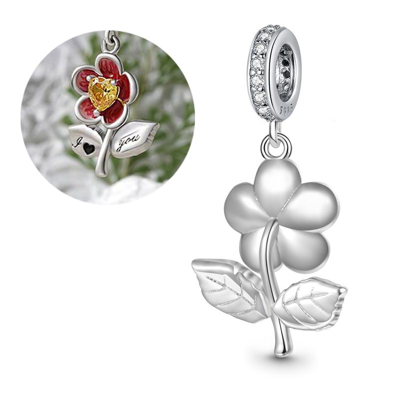 925 Silber Tulpe Lotusblume Traumfänger Anhängerperle für Armband Halskette DIY Schmuck Geschenke