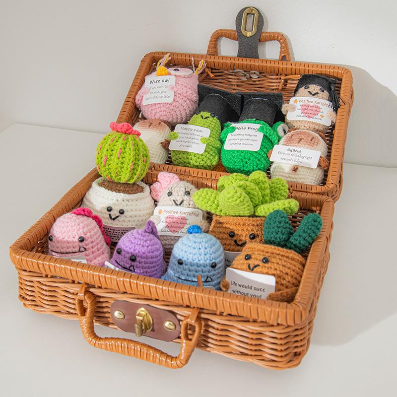 Crochet Energy Potato Crochet Doll Fruits Animals Handmade Knitting Dolls Cute Dr. Doll Room Motivational Decor Graduation Gift