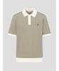 Binpolmen Two-Tone Textured Collar Neck Knit Khaki