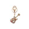 Creative Diamond Guitar Car Keychain Metal Musical Instrument Model Bag Keychain Pendant