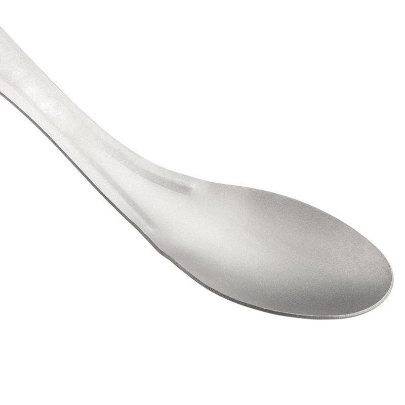 Outdoor Camping Tableware 2 In 1 Hiking Diet Tools Picnic Barbecue Fork and Spoon Dual-purpose Titanium Alloy Specialty Tool