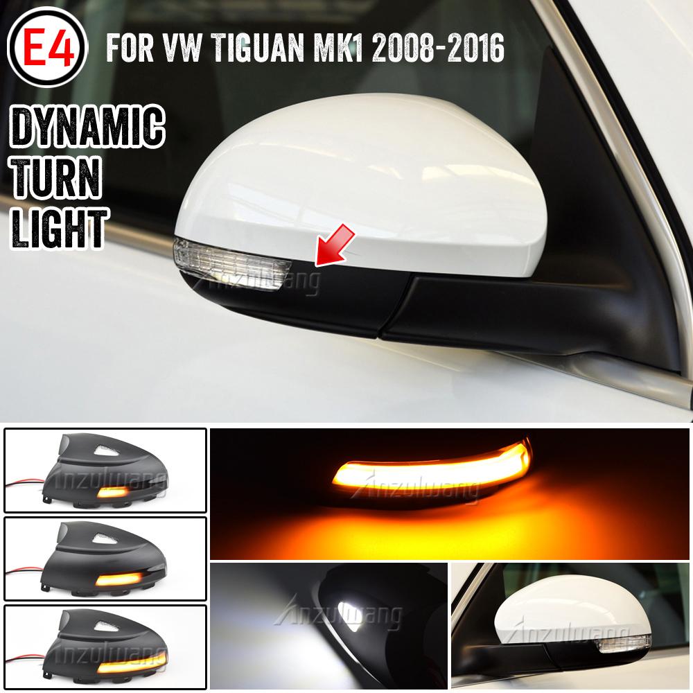 Dynamic Turn Signal+Puddle Lights for VW Tiguan MK1 5N 2007-2016 Light LED Blinker Side Mirror Lamp Arrow Sharan 2012 2015