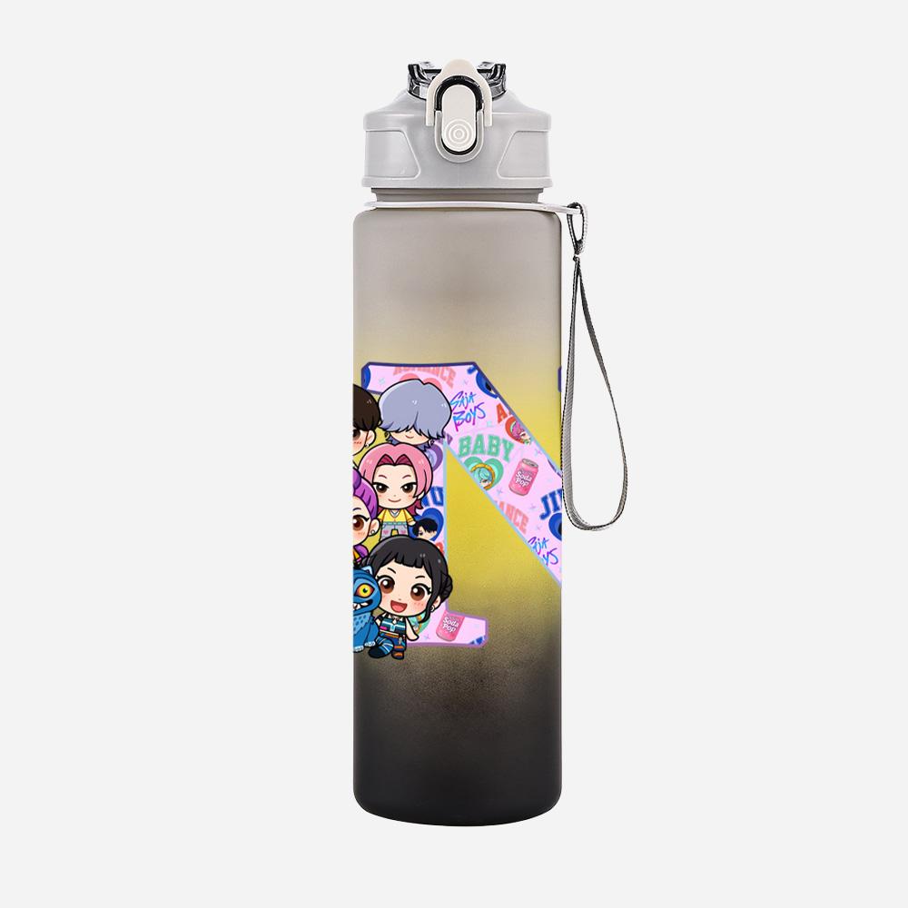 26 English Letter K-Pop Demon Hunters Printed Large Capacity Drinking Cup Portable Outdoor Sports Water Cup Children 750Ml Water Bottle Gift