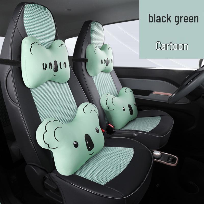 QQ Ice Silk Car Seat Cushion - Cute Cartoon Full Surround Seat Cover for Chery New Energy Sports Version