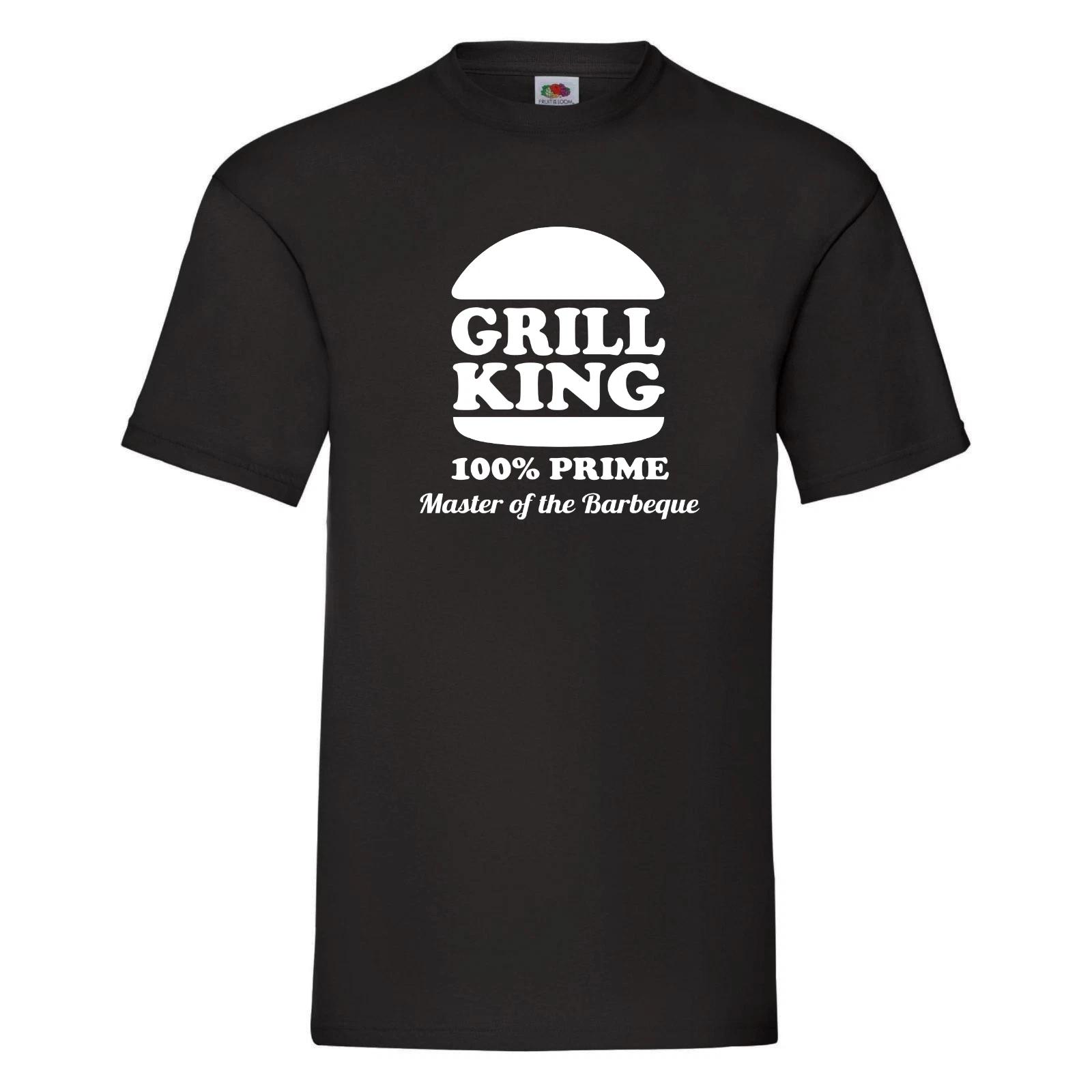 Grill King BBQ T Shirt, Funny Barbeque TShirt, BBQ gift t-Shirt, Gift for him L