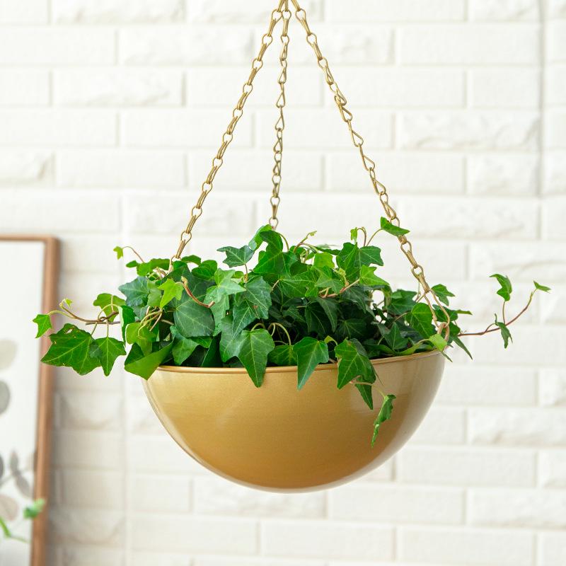 Iron Hanging Flower Pot for Hydroponic and Succulent Plants, European Garden Decoration