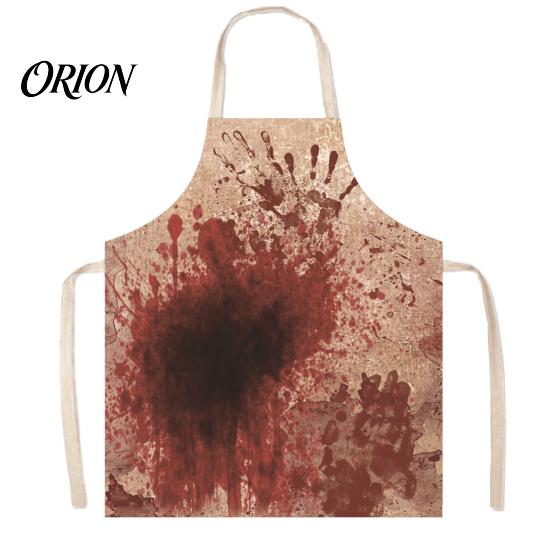 Creepy Butcher Apron Halloween with Realistic Blood Stain, Washable Protective Work Apron, Novelty Barbecue Horror Costume Prop for Cosplay