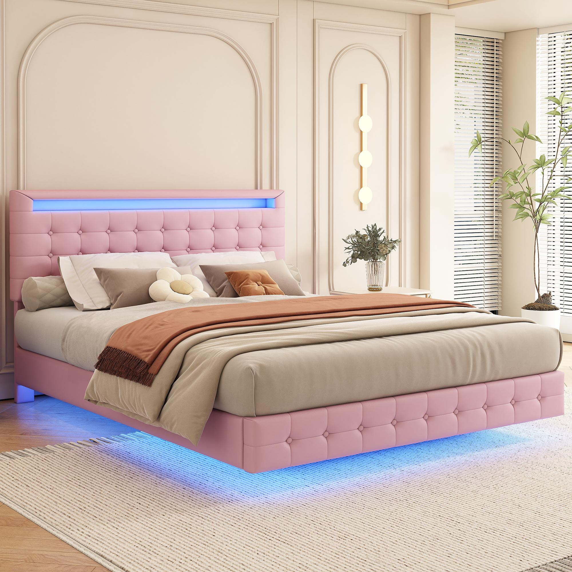 140*200cm Plakana gulta, LED apkārtējais apgaismojums