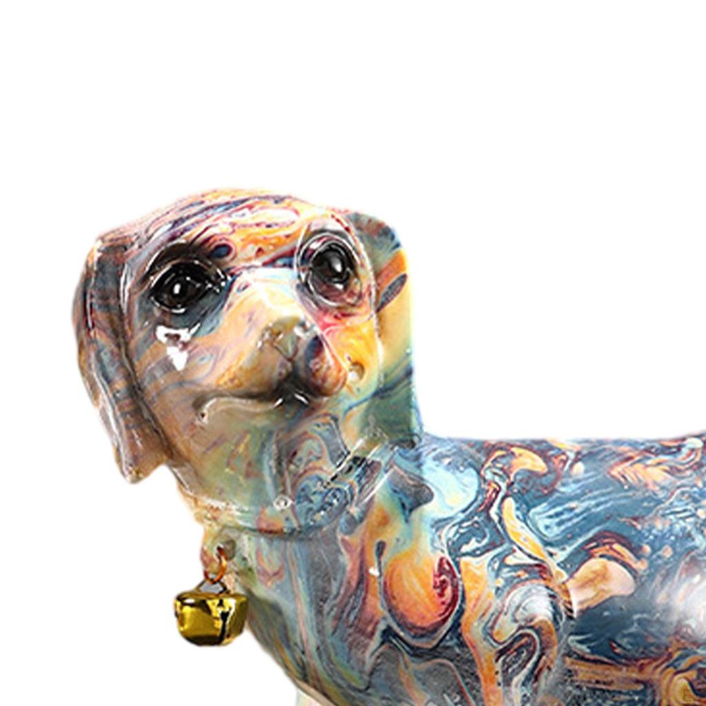 Okouzlující pryskyřičná figurka jezevčíka - Stylová psí socha pro domácí akcent