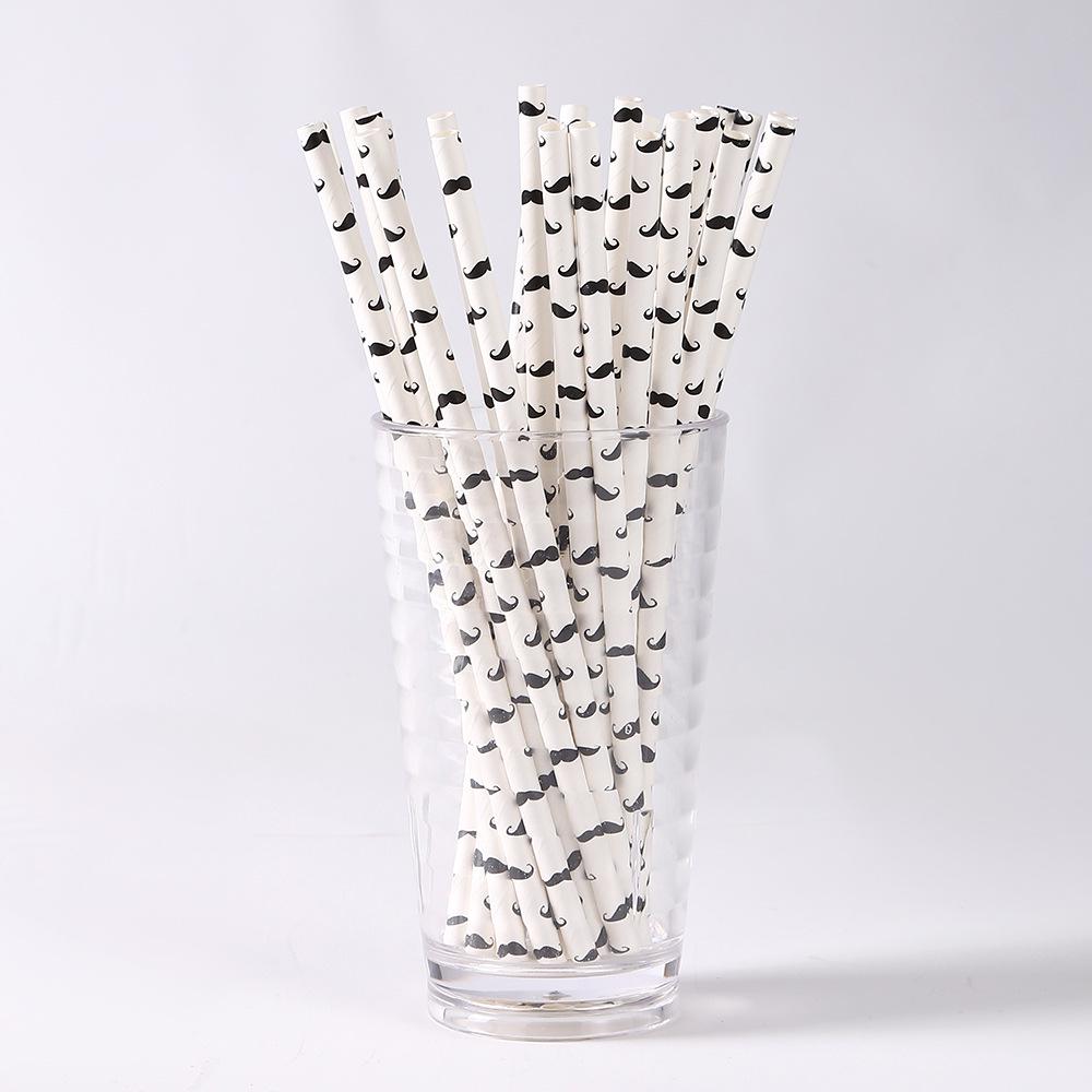 Biodegradable Flamingo Print Disposable Paper Straws - Individually Packaged for Milk Tea
