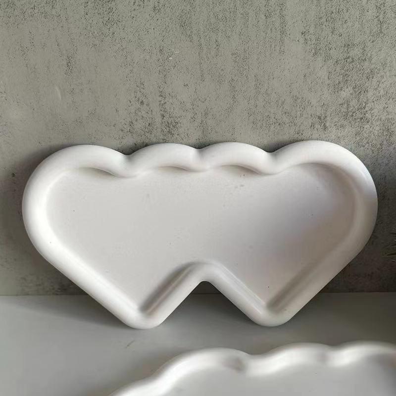 DIY Double Love Tray Silicone Mold Irregular Saucer Large Tray Plaster Drop Glue Mold