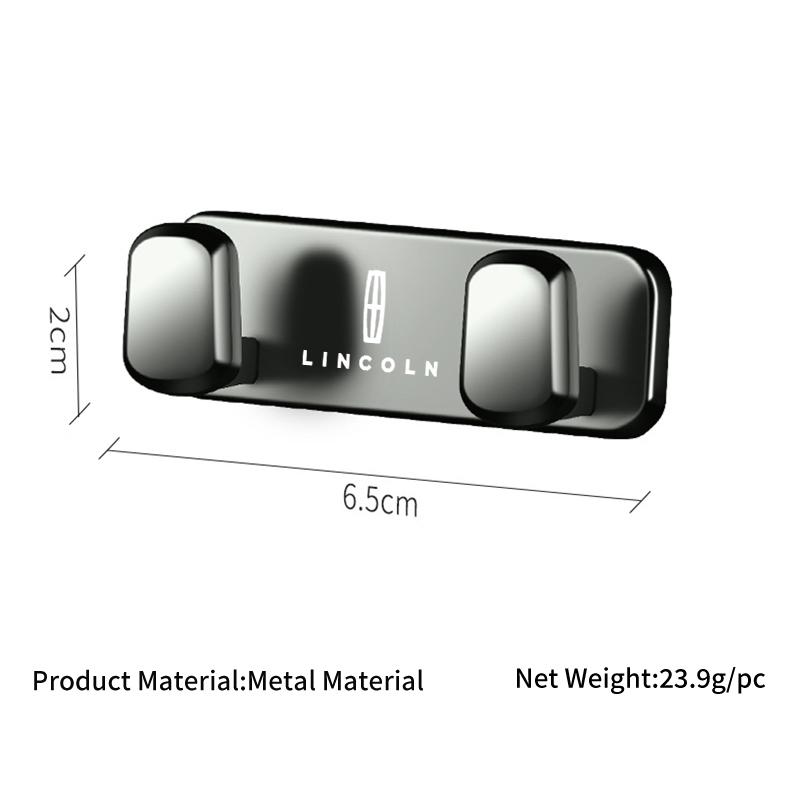 Car Metal Hooks Home Wall Double Hooks Laser Logo Accessories Interior For Lincoln MKZ MKX Aviator Navigator Continental Corsair m1