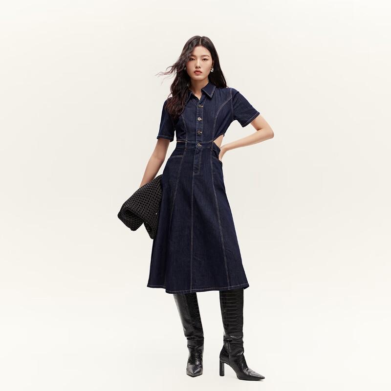 

VEROMODA A-Line Denim Dress with Waist Cutout M