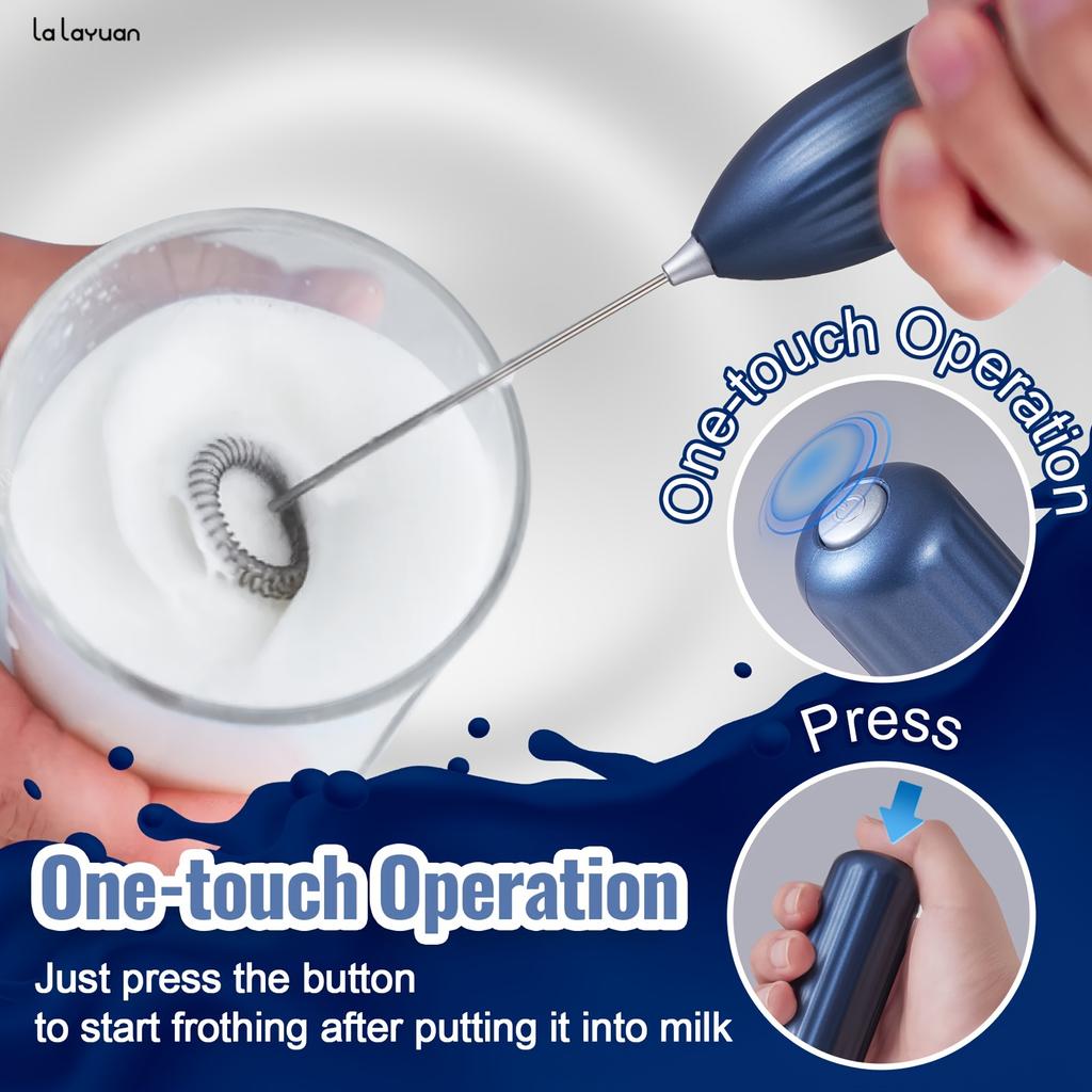 Electric Milk Frother Powerful Stainless Steel Drink Mixer Coffee Cappuccino Chocolate Foam Maker for Hot Drinks