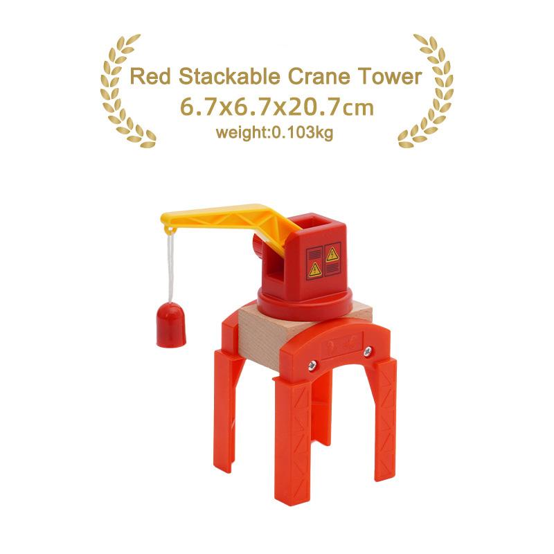 Wooden Track Accessories All Kinds Construction Tower Crane Toys Magnetic Building Compatible with All Brands Wooden Track Toys