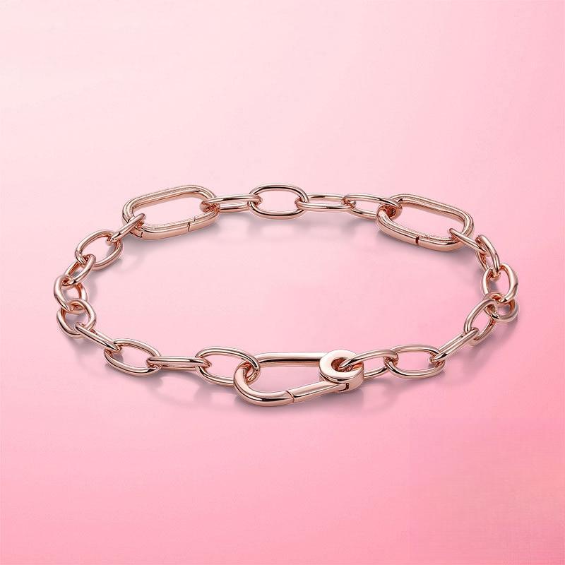 

Оригінальний золотий колір Me браслет 925 проба срібло Me Lobster застібка ланка ланцюга Femme браслет для жінок виготовлення ювелірних виробів подарунок 18cm