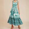 European & American Women's Bohemian Elegant Light Luxury Printed Midi Dress