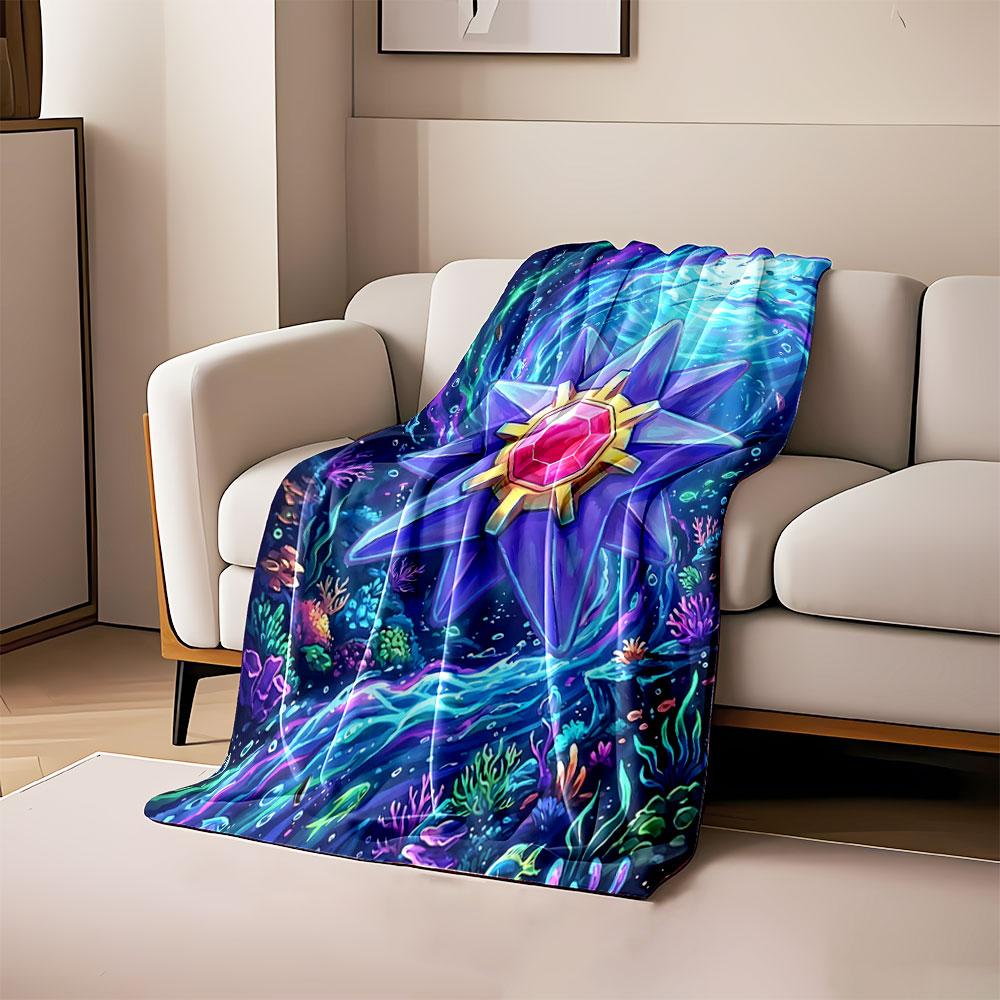 

A jewel-accented star design amidst vibrant underwater coral patterns. for all seasons blanket lunch break throw gift 80cm x 120cm