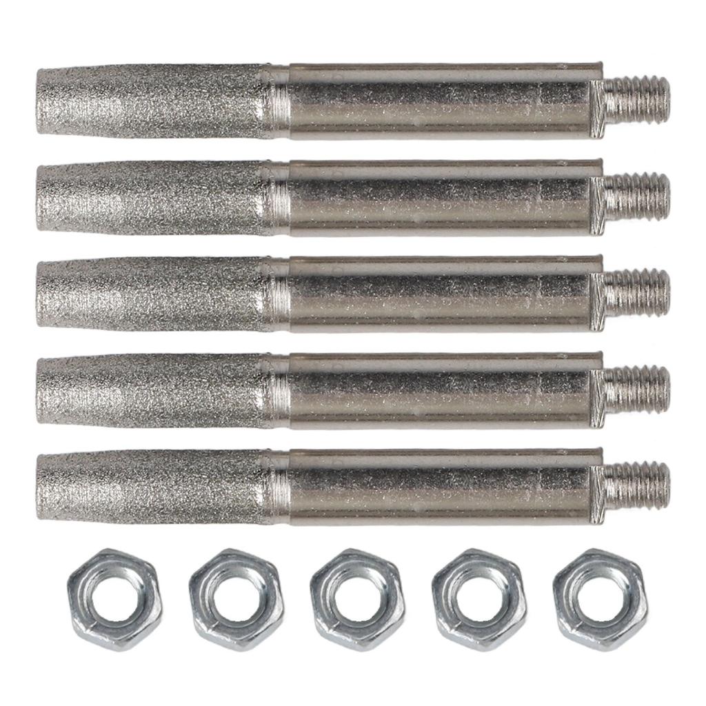 5PCS 4/5/6mm Grinding Head Cylindrical Burr Chainsaw Sharpening Kit Sharpener Grinding Head For Metal Processing CNC Machining