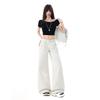 2026 Spring/Summer Women's Casual Washed Pleated Wide-Leg Low-Waist Slimming Jeans