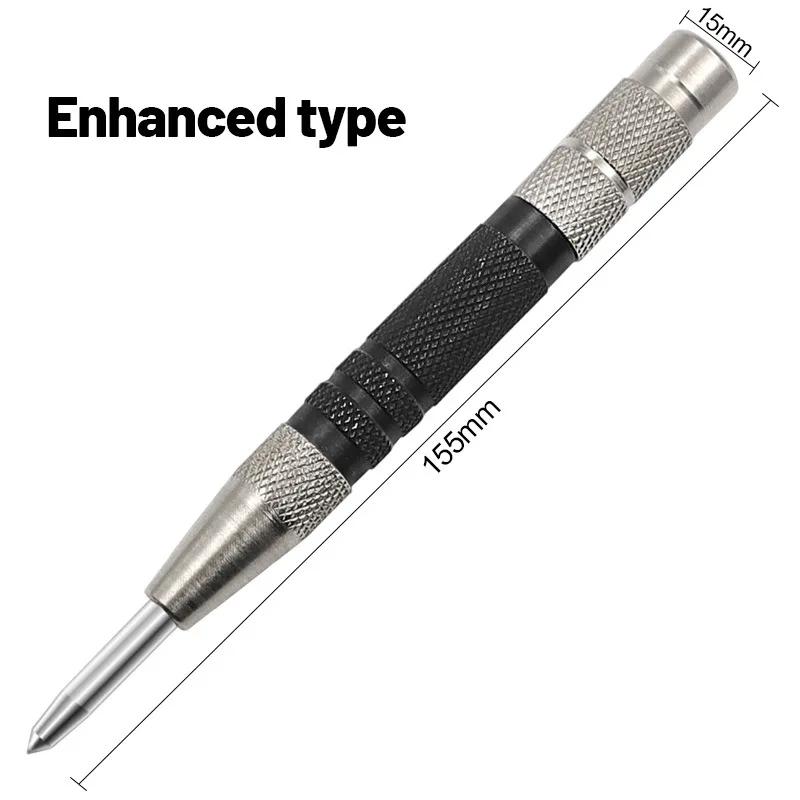 155mm/128mm Spring-Loaded Center Punch Set - Automatic Tool with Tungsten Carbide Tip for Metalworking Automotive Repair