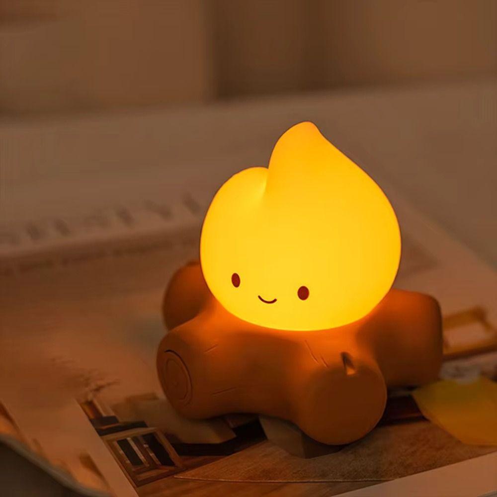 Soft Silicone LED Flameless Candle Dimmable USB Table Lamp Safe Lamp Campfire Night Light  Dimmable