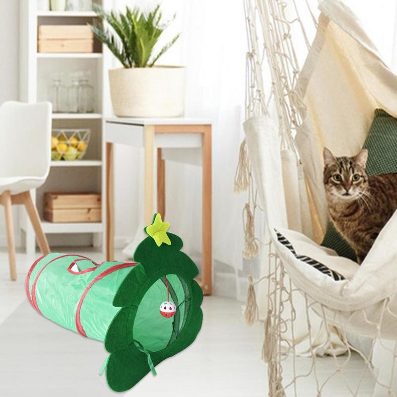 Kitten Tunnel Stable Kitty Tunnel Peephole Toy With Ball For Cat And Wear-resistant Cat Tube Expandable Cat Tunnels For Indoor