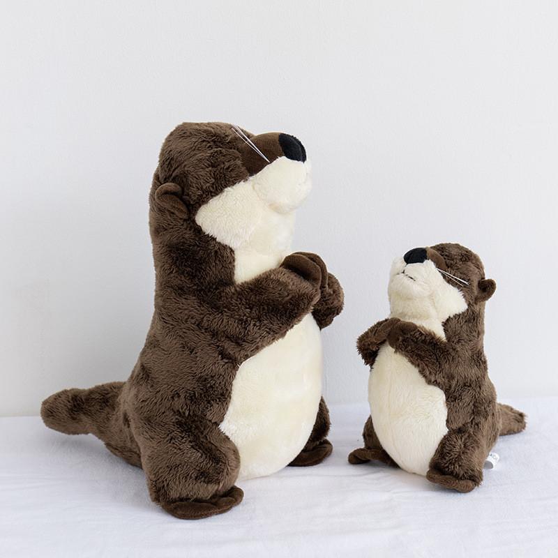 Adorable Otter Plush Toy Soft Closed Eye Stuffed Animal Kids Companion Cuddly