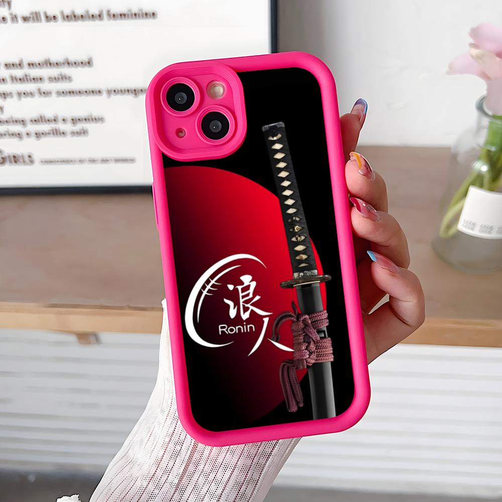 

Чехол для телефона Katana Samurai Ronin Sakura для iPhone 17 16 15 14 13 12 11 Air Pro Max Plus Утолщенный ТПУ Цветной Чехол для Мобильных Телефонов iPhone 12