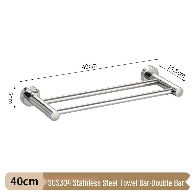 304 Stainless Steel Double Bar Bathroom Towel Rack