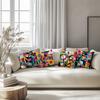 4pcs Linen Pillow Covers 45x45cm Abstract Geometric Floral Cushion Cases for Sofa Bed Decor Zipper Closure Modern Art Home