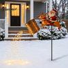 Solar Santa Watering Can Lights Light, Christmas Garden Stake Outdoor Decorative LED Pathway Light for Festive Front Yard Lawn Patio Decor Energy