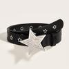 Trendy Punk Studded Star Multi-Hole Statement Leather Belt European  American Style Versatile Buckle Belts  Trendy Women's Belt