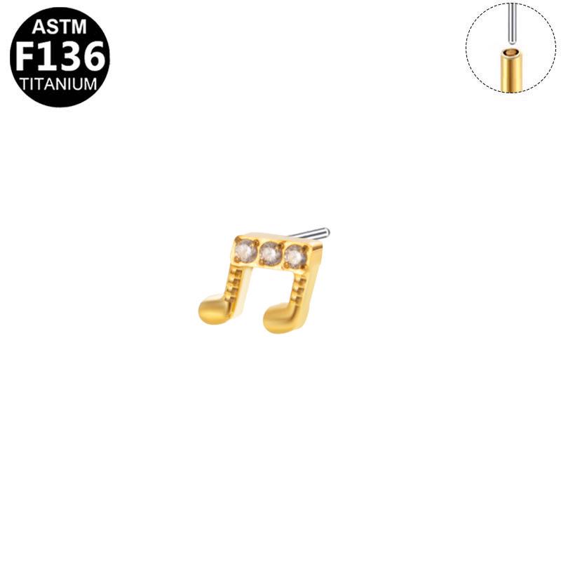 Fashionable Zirconia Ear Stud: F136 Titanium Style