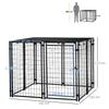 Foldable Dog Playpen with Cover, 8 Panels with Lockable Door, 141x141x113cm, Black