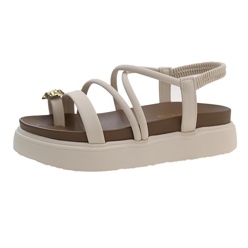 French platform sandals women's summer new summer muffin Roman small sandals women's summer with skirt
