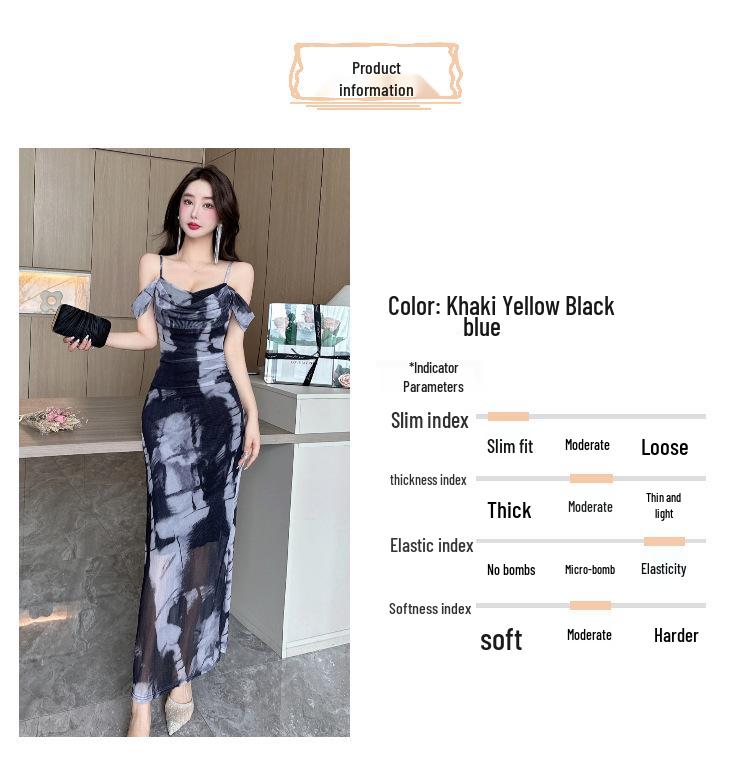 Oil Painting Mesh Cami Bodycon Skirt: Sexy Summer Vacation Dress