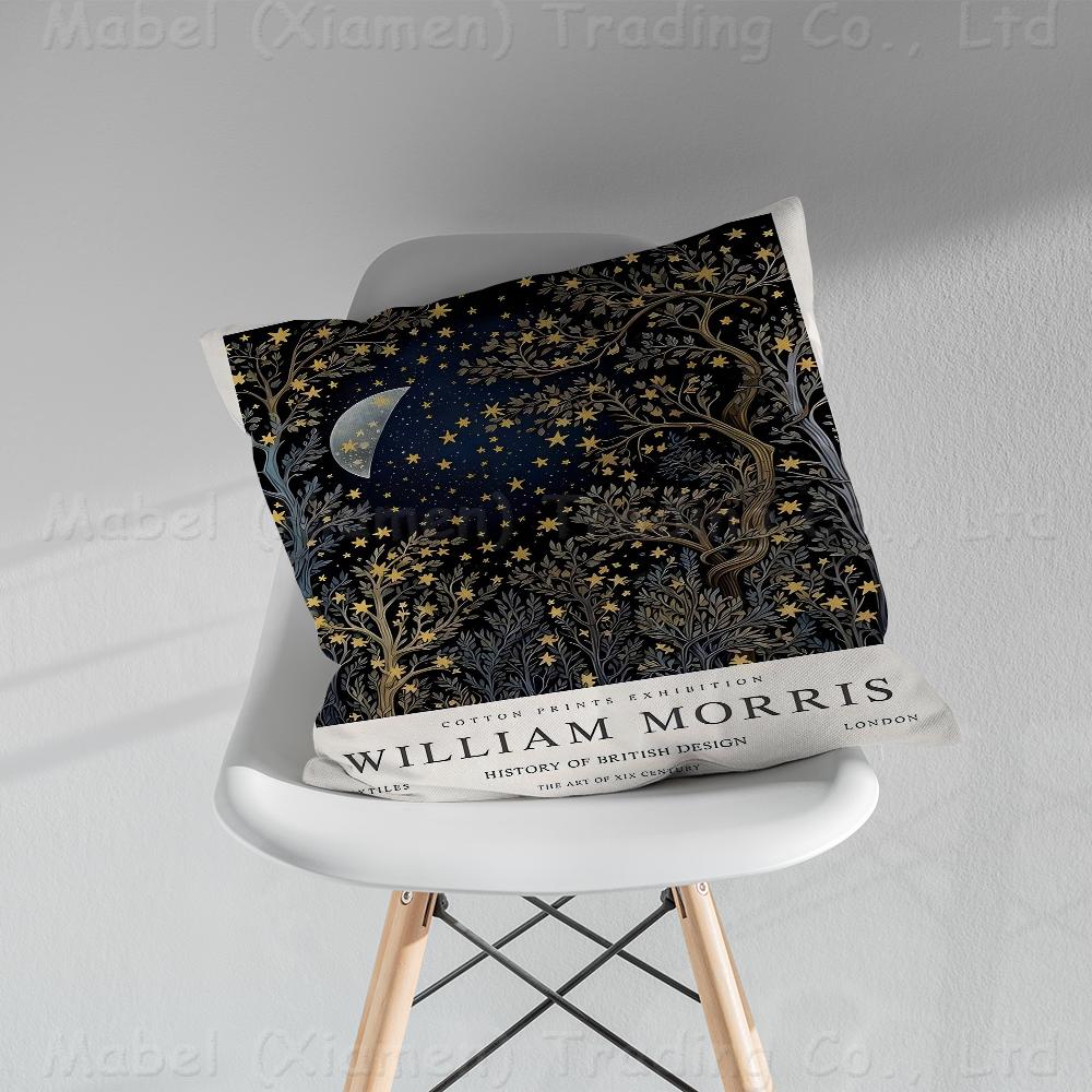 William Morris Exhibition Butterfly Moon & Stars Art Pillow Anime Pillow Sofa Bed Head Cover Cushion Cover 45x45 Cm Fashion