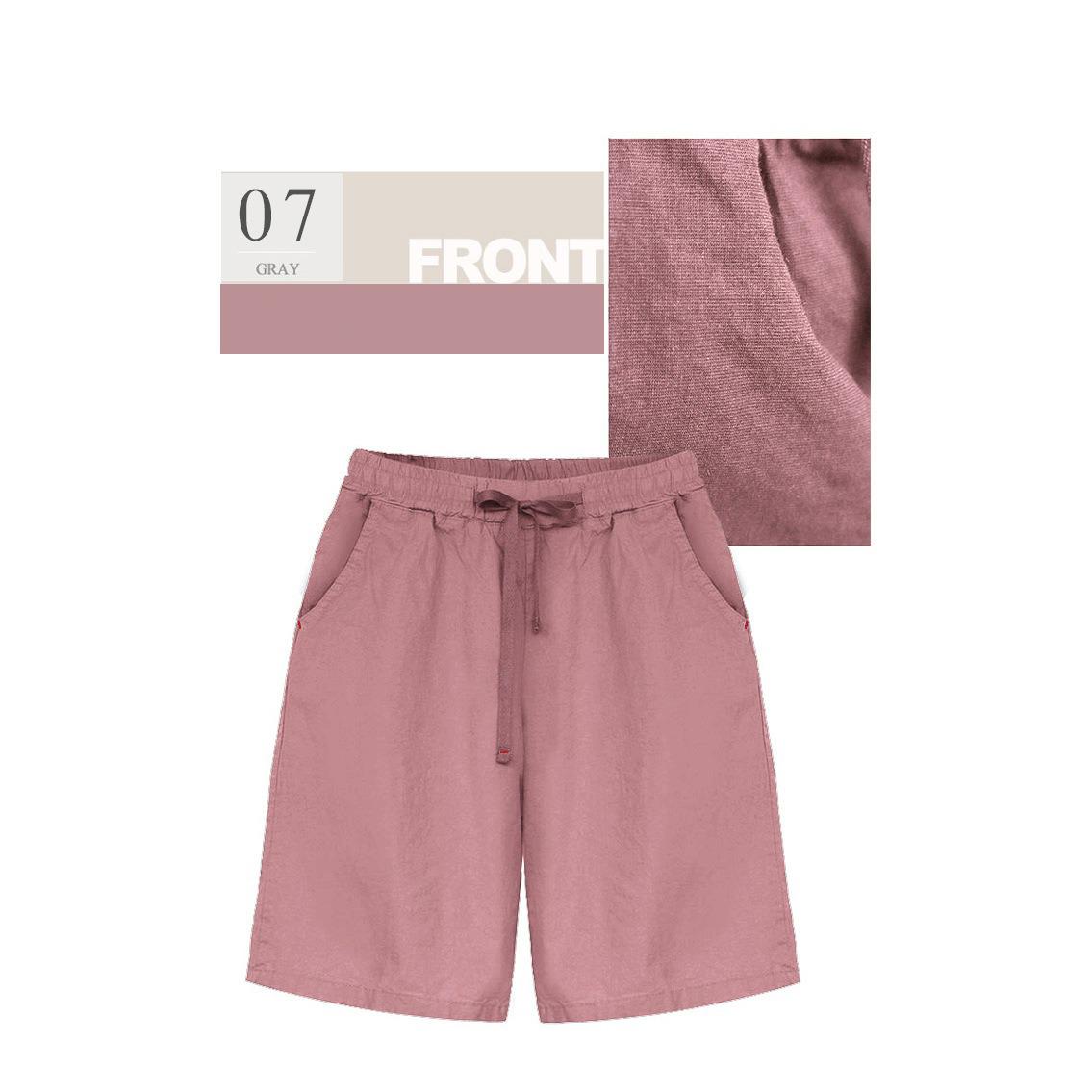 

Модные повседневные короткие брюки для женщин, эластичные свободные шорты с высокой талией на шнурке и пакетами, однотонные дышащие легкие удобные плюс короткие брюки 8XL