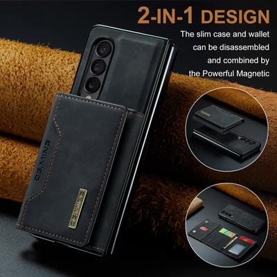 Matowe skórzane etui portfelowe Anti-Fingerprint na Samsunga Galaxy Z Fold 4 5g Fold4 Fold3 Fold 3 Zfold4 Ochrona przed upadkiem Uchwyt na karty