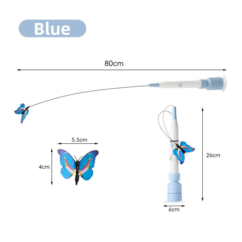 House Indoor Electric Butterfly Cat Wand, Replaceable Butterfly Rotating Cat Teaser Toy, All Breeds Interactive Cat Play Toy