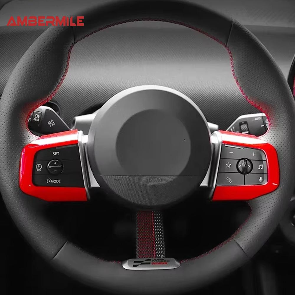 Car Steering Wheel Button Panel Cover Car Sticker For Mini Countryman U25 F65 F66 F67 Cooper E SE J01 J05 2024 2025 Accessories