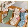 Neue Damen Socken Koreanischer Stil Blume Trend Lässig Baumwolle Mädchen Rüschen Niedlich Süß Atmungsaktiv Kawaii Crew