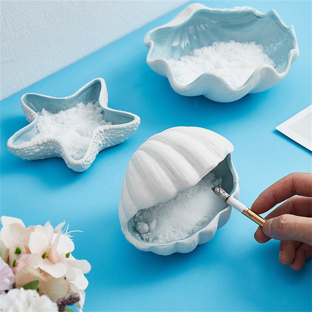 Ceramic Ashtray Holder Household Office Living Room Cute Modern Decorative Reusable Organizer Container Display Ash Tray