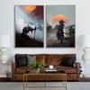 Japanese Samurai Canvas Poster Modern Home Sofa Background Wall Art Painting Print Pictures Bedroom Living Room Decor Mural Gift