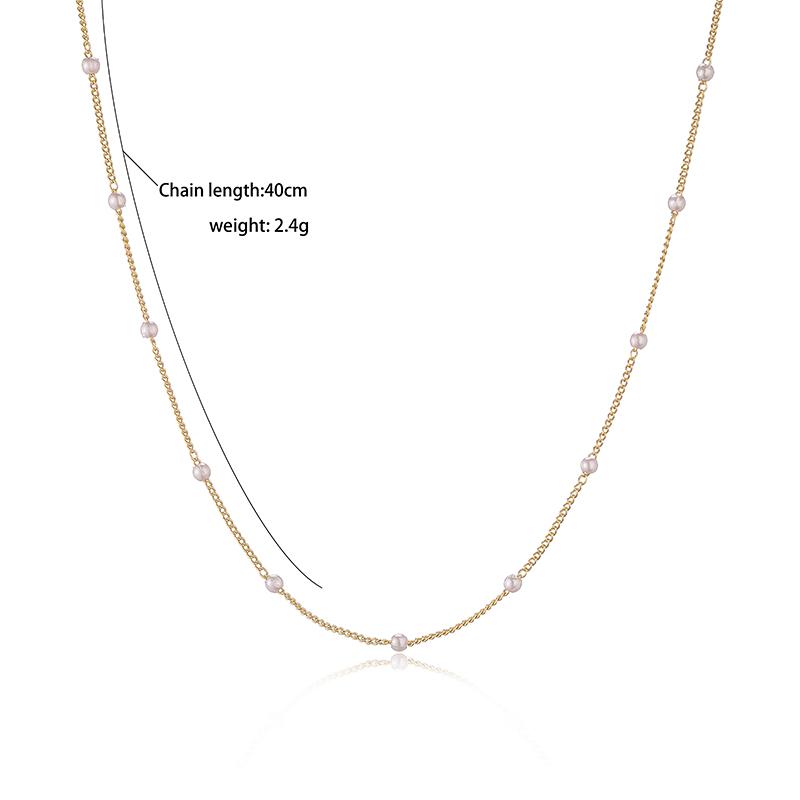 18K Gold Plated Perlen Damen Halskette K-pop Perlen Choker Halskette Goldfarbe Blume Choker Zirkon