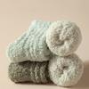 4Pairs Sleeping Coral Fleece Socks Winter Mid Tube Socks Women Floor Plush Socks  For Female Men