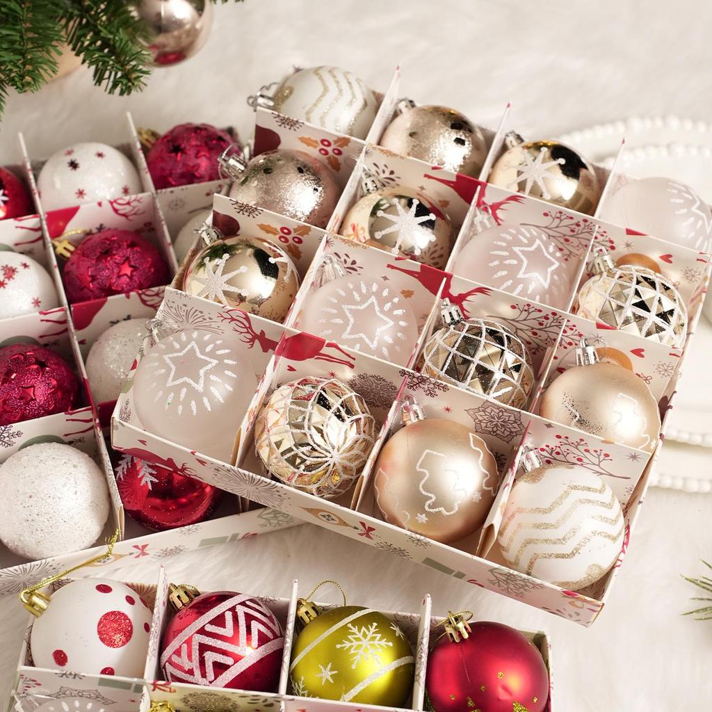 6cm Christmas Ball Pendant Set: Boxed Tree Ornaments for Festive Atmosphere