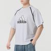 Adidas Badge Of Sport Logo Letter Crew Neck Breathable Striped Raglan Short Sleeve T-Shirt Men T-Shirts Gray IM7839