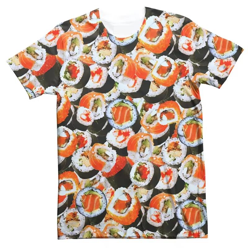 3D Print Funny Fried Chicken T-Shirts Pizza Food Graphic Men's Short Sleeve